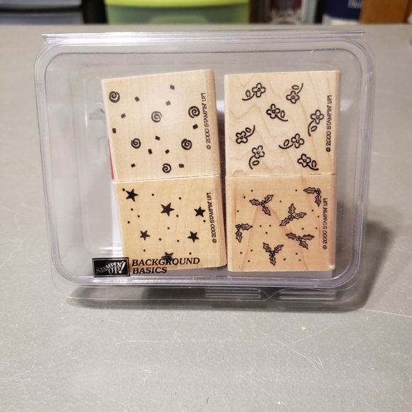 Stampin' Up Wood mount Rubber Stamps "Background Basics" - Picture 1 of 2